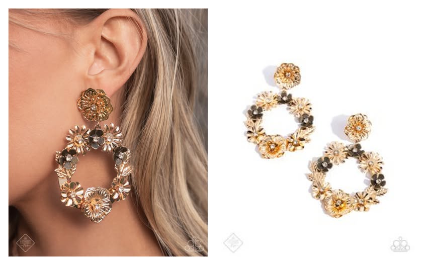 Glimpses of Malibu-Graceful Garden-Gold Post Earring
