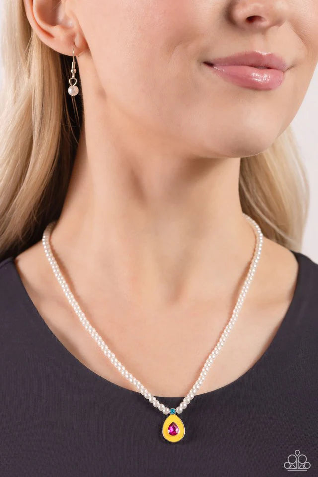 Golden Glow Pearl Drop Necklace