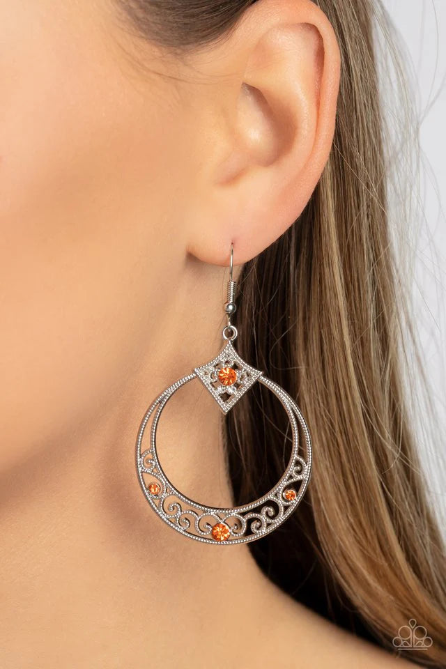 Paparazzi Earring ~ Royal Resort - Orange