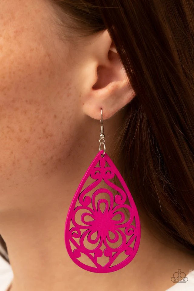 Paparazzi Earring ~ Marine Eden - Pink