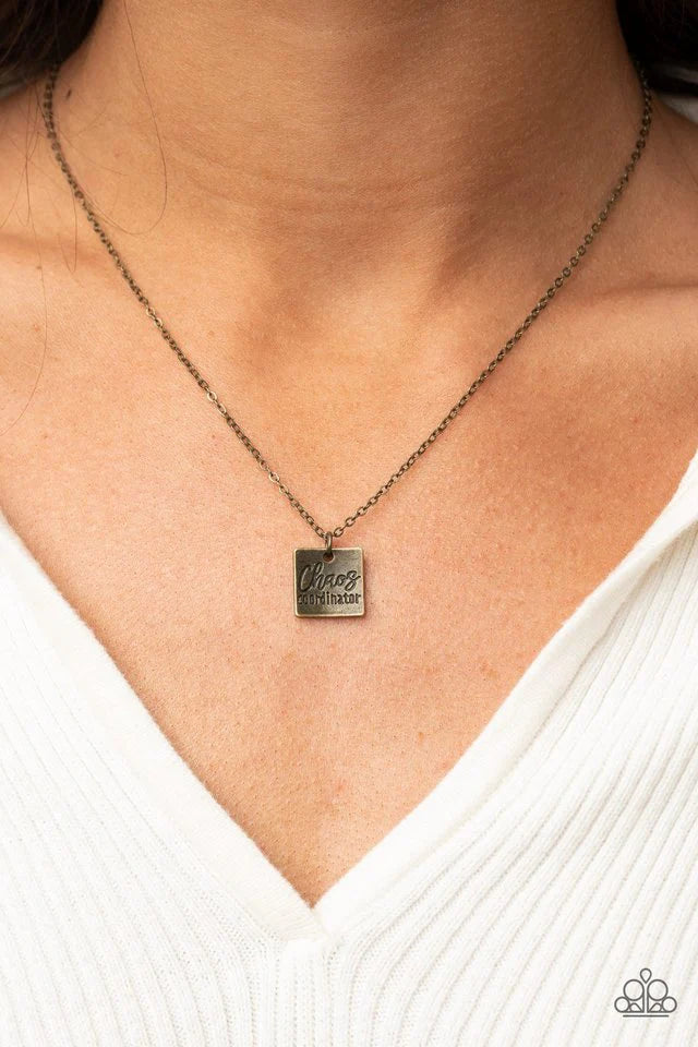 Paparazzi Necklace ~ Chaos Coordinator - Brass