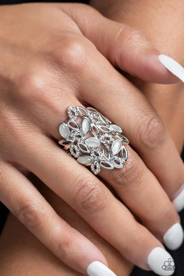 Paparazzi Ring ~ LEAF Home - White