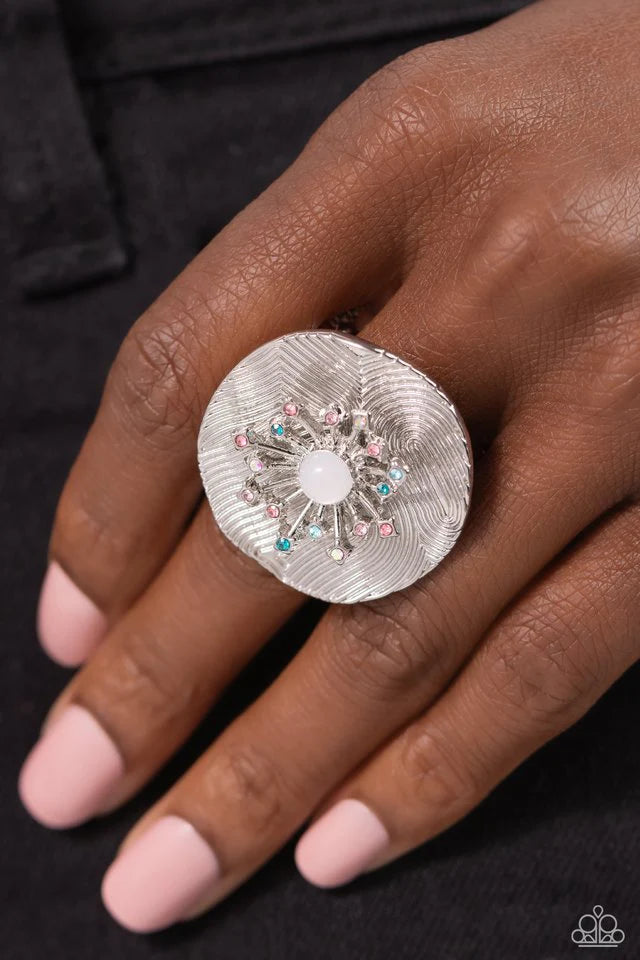 Paparazzi Ring ~ Seriously SUNBURST - White