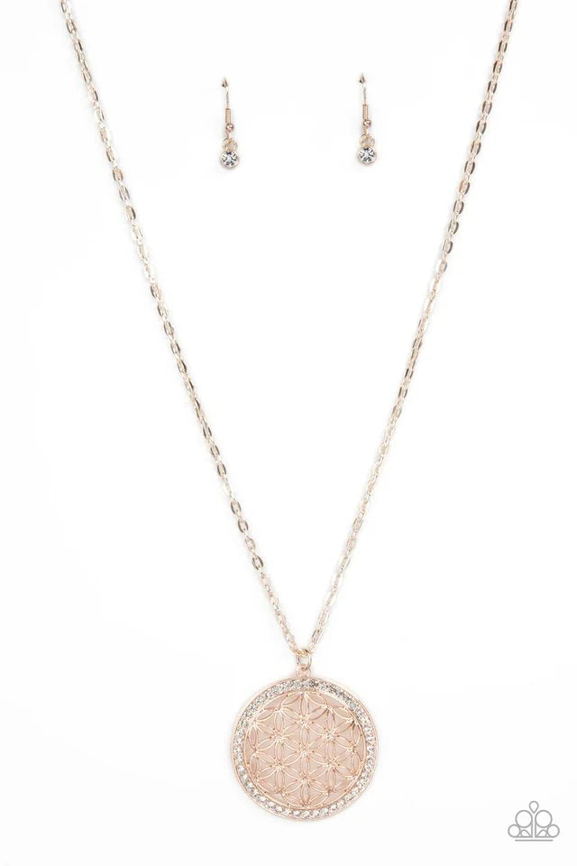 Paparazzi Necklace ~ Tearoom Twinkle - Rose Gold