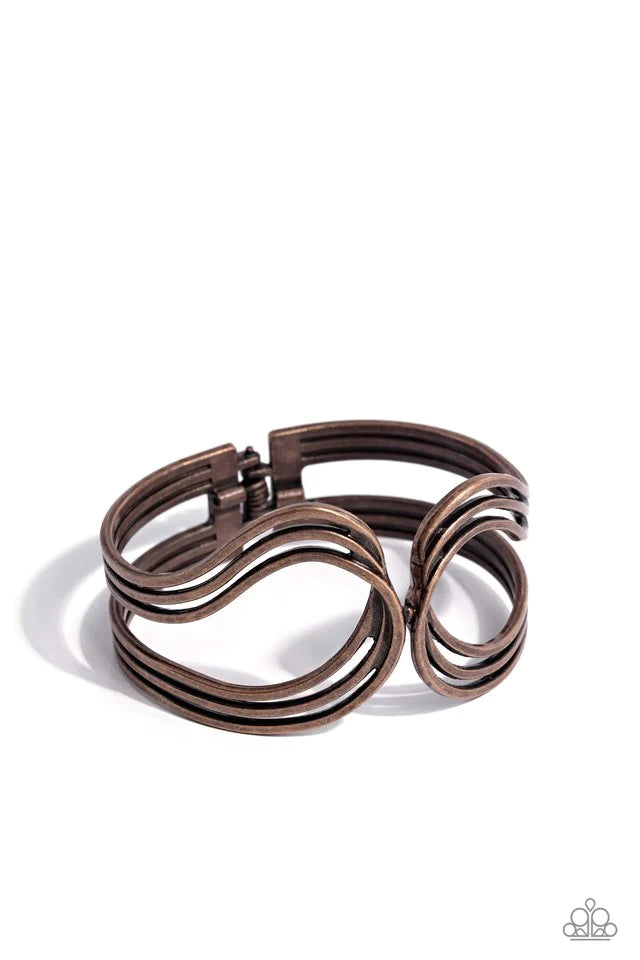 Paparazzi Bracelet ~ Shockwave Attitude - Copper
