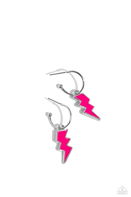 Paparazzi Earring ~ Lightning Limit - Pink