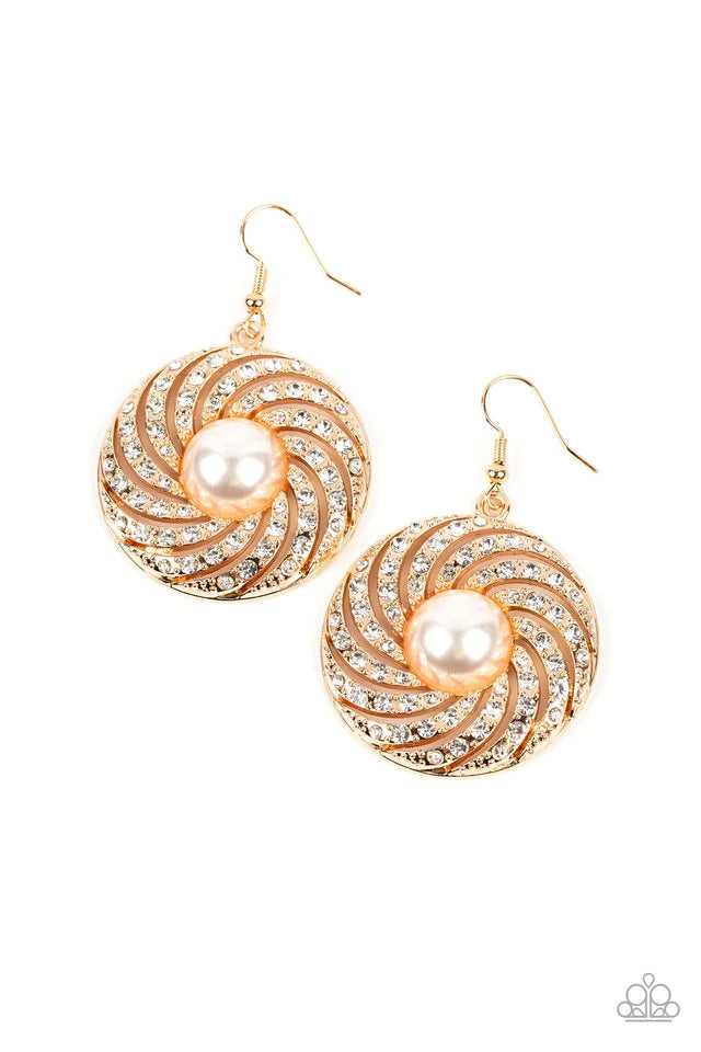 Paparazzi Earring ~ Vintage Vortex - Gold