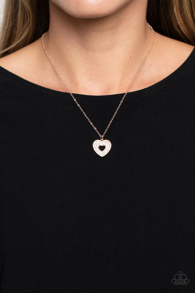 Paparazzi Necklace ~ Romantic Retreat - Rose Gold