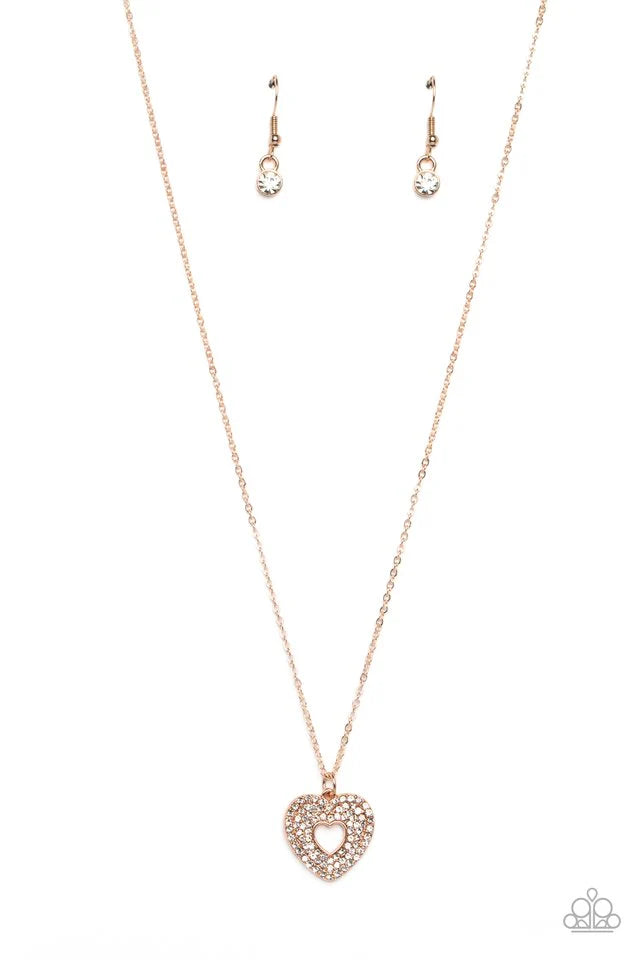 Paparazzi Necklace ~ Romantic Retreat - Rose Gold