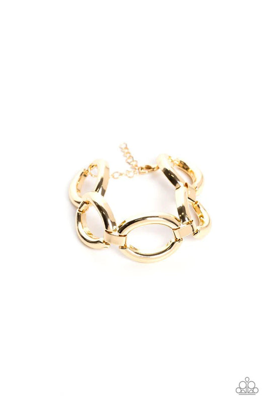 Paparazzi Bracelet ~ Constructed Chic - Gold