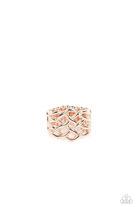 Paparazzi Ring ~ The One That KNOT Away - Rose Gold