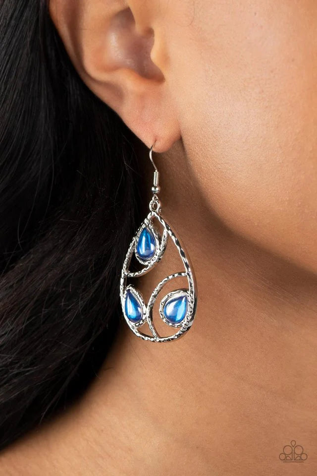 Paparazzi Earring ~ Send the BRIGHT Message - Blue