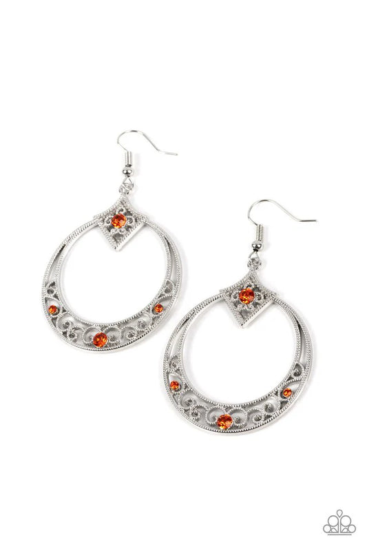 Paparazzi Earring ~ Royal Resort - Orange