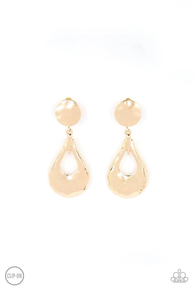 Paparazzi Earring ~ Metallic Magic - Gold