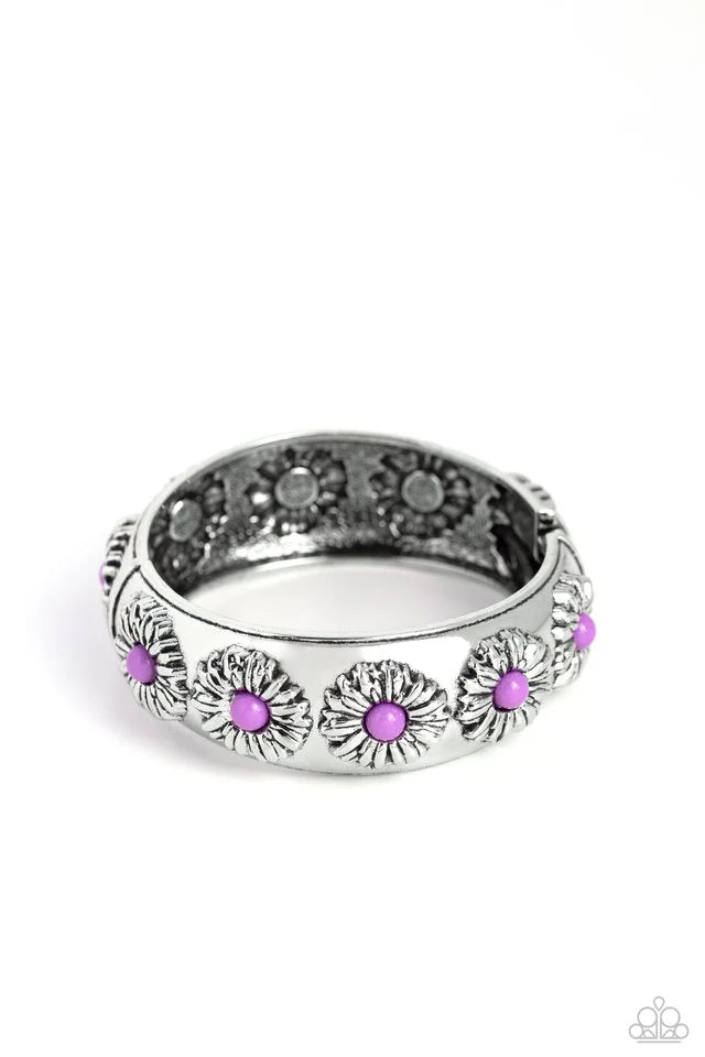 Paparazzi Bracelet ~ Taking FLORAL - Purple