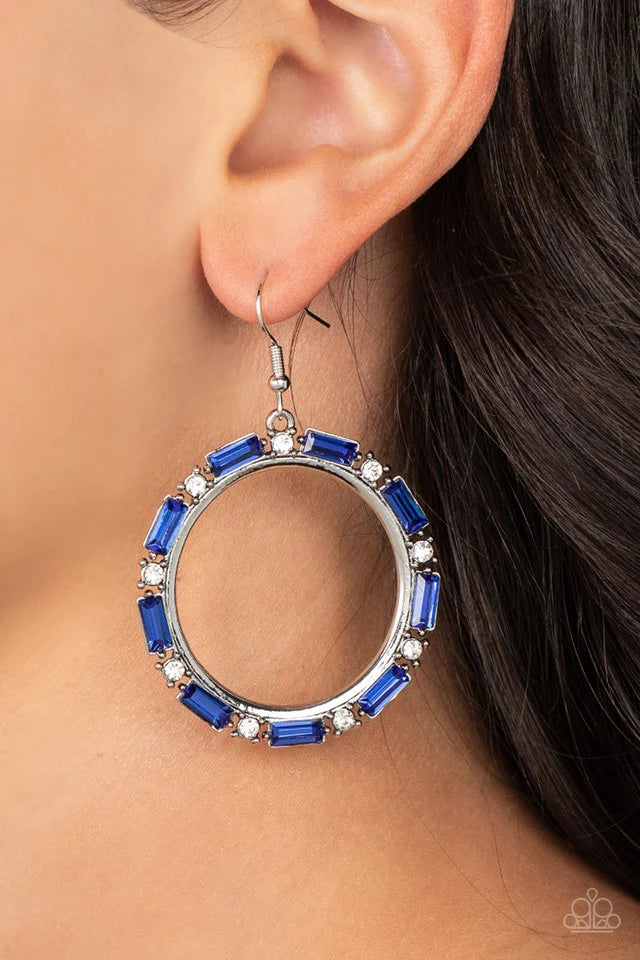 Paparazzi Earring ~ Gritty Glow - Blue