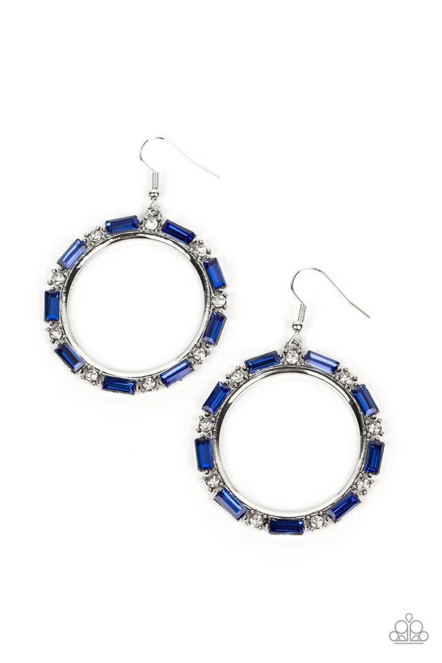 Paparazzi Earring ~ Gritty Glow - Blue