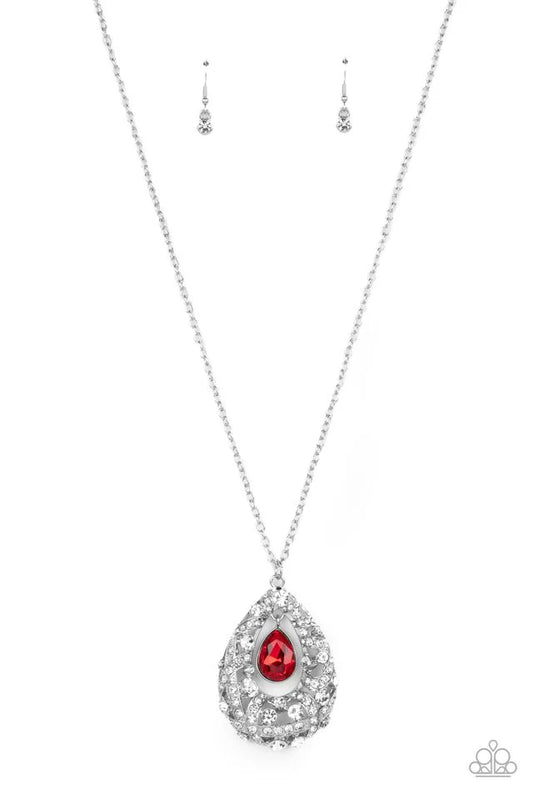 Paparazzi Necklace ~ Glitz and GLOW - Red