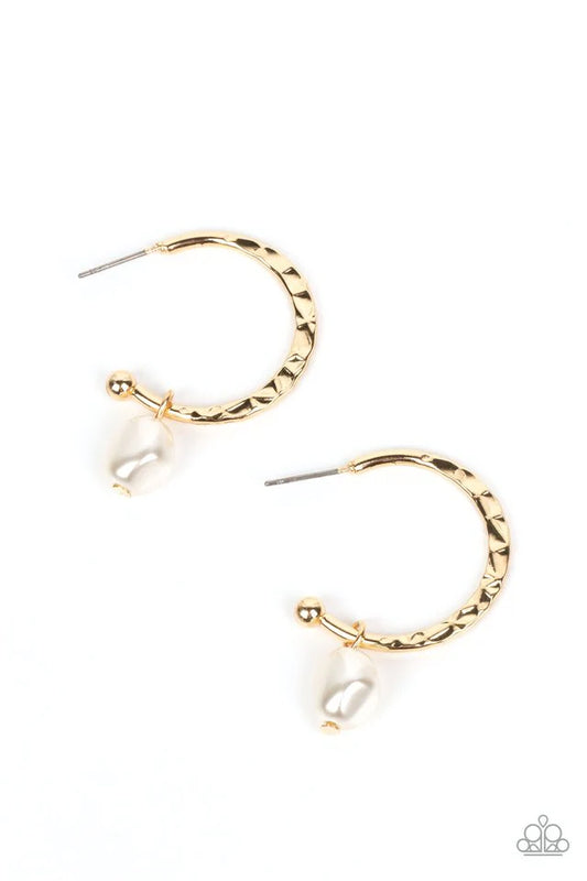 Paparazzi Earring ~ GLAM Overboard - Gold