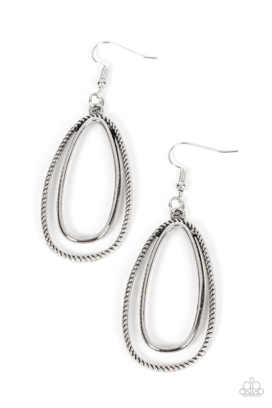 Paparazzi Earring ~ Lend Me Your Lasso - Silver