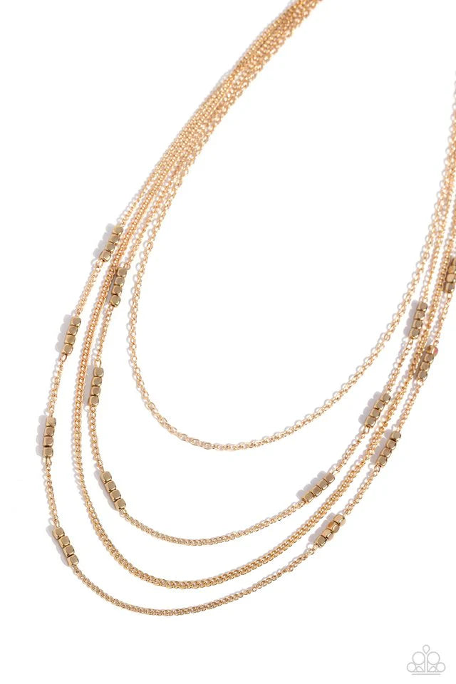 Paparazzi Necklace ~ Metallic Monarch - Gold