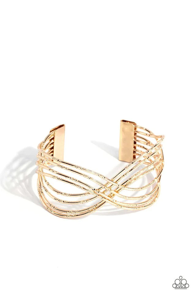 Paparazzi Bracelet ~ WIRE Away - Gold
