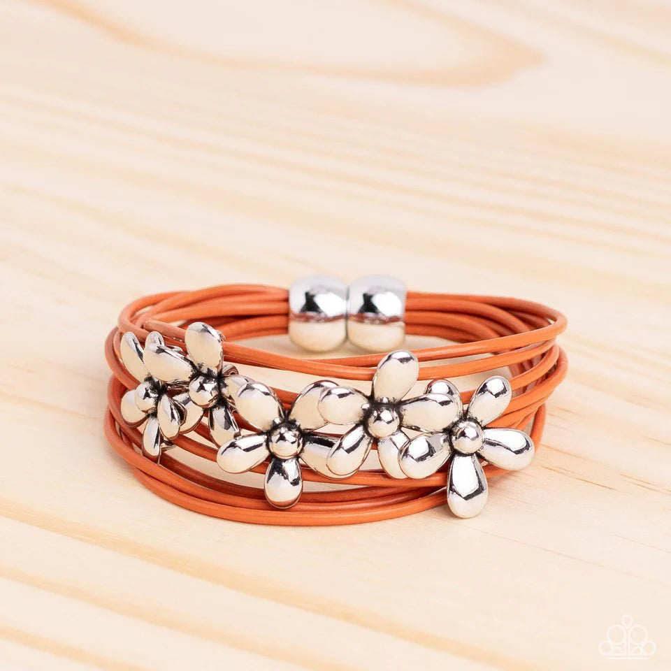 Paparazzi Bracelet ~ Here Comes the BLOOM - Orange