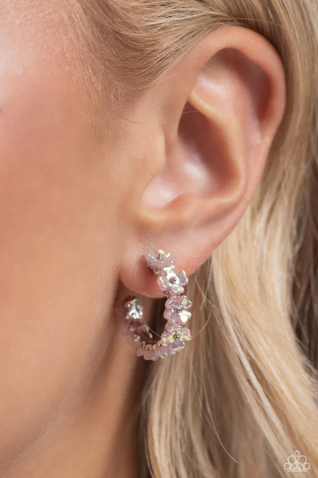 Paparazzi Earring ~ Floral Focus - Pink