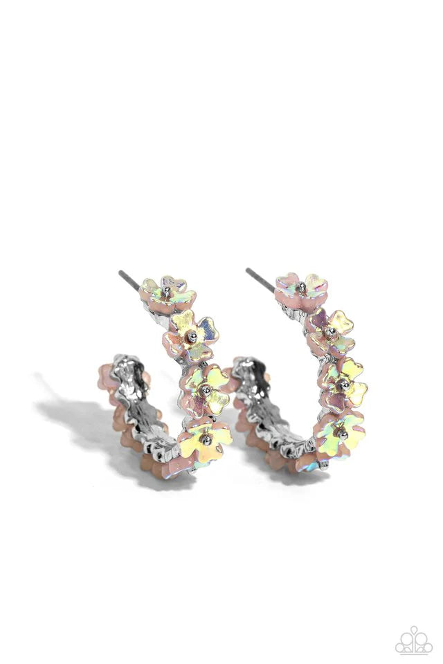 Paparazzi Earring ~ Floral Focus - Pink