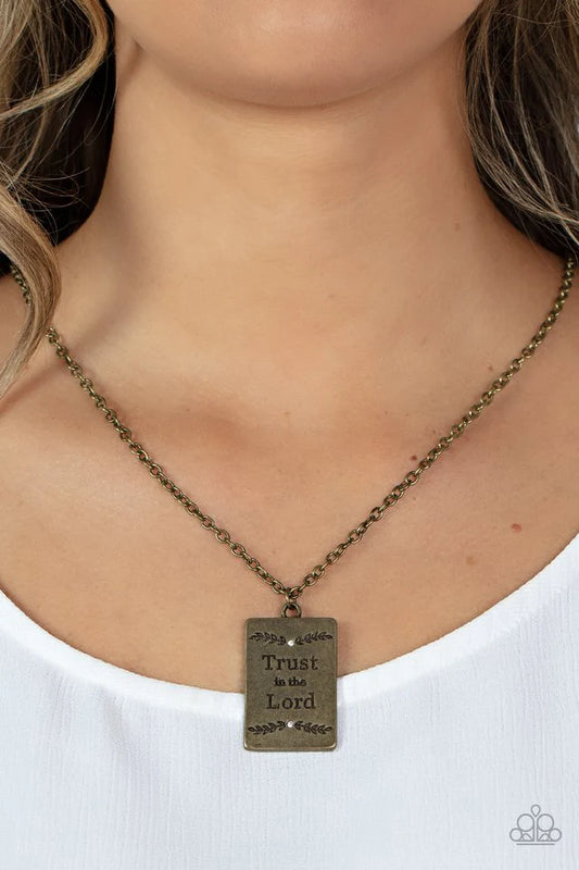 Paparazzi Necklace ~ All About Trust - Brass