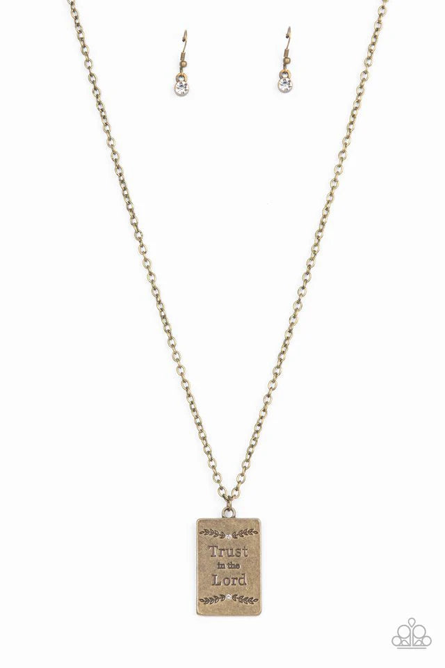 Paparazzi Necklace ~ All About Trust - Brass