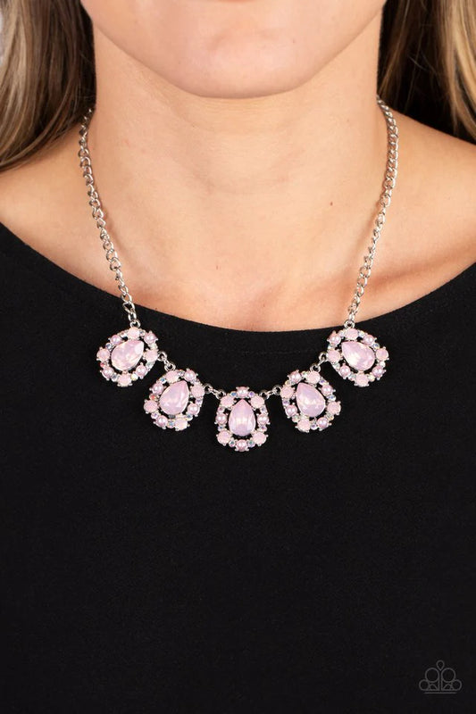 Paparazzi Necklace ~ Pearly Pond - Pink