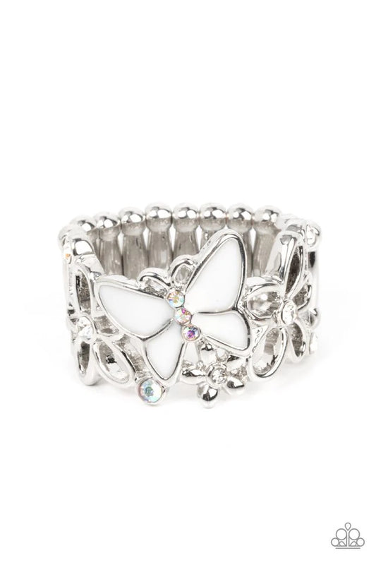 Paparazzi Ring ~ All FLUTTERED Up - White