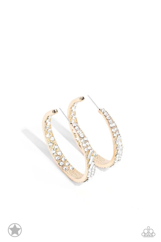 Paparazzi Earring ~ GLITZY By Association - Gold