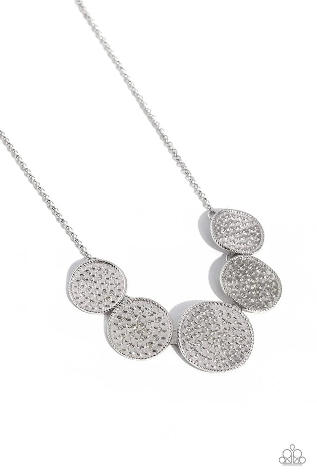 Paparazzi Necklace ~ Medaled Mosaic - White