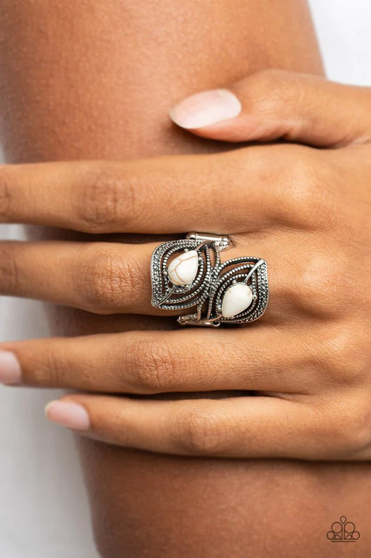 Paparazzi Ring ~ Mesa Mystique - White