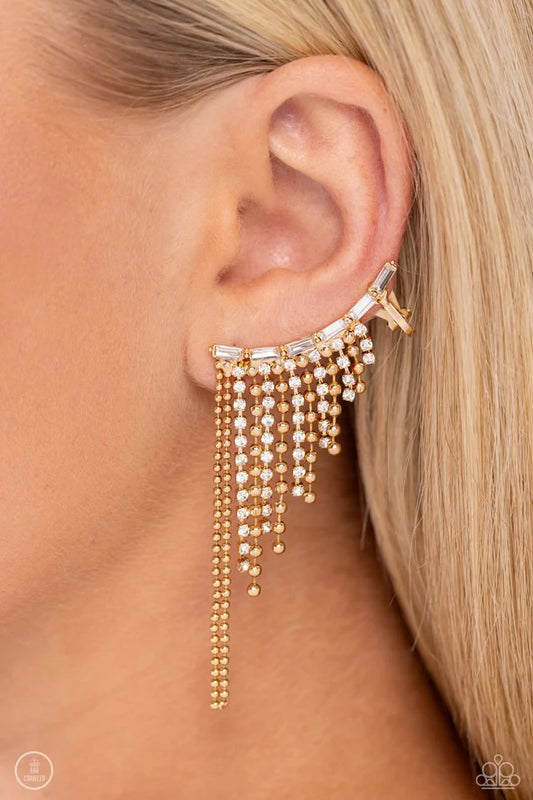 Paparazzi Earring ~ Tapered Tease - Gold