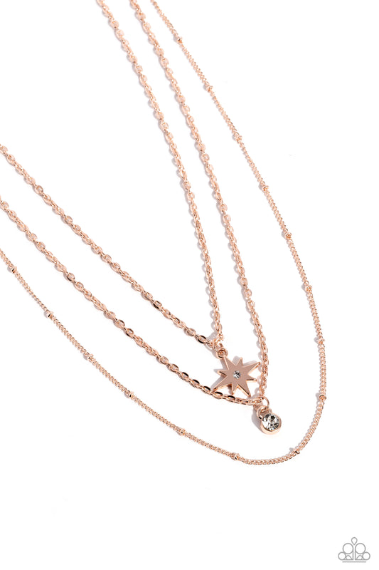 Paparazzi Necklace Trendy Twinkle - Rose Gold