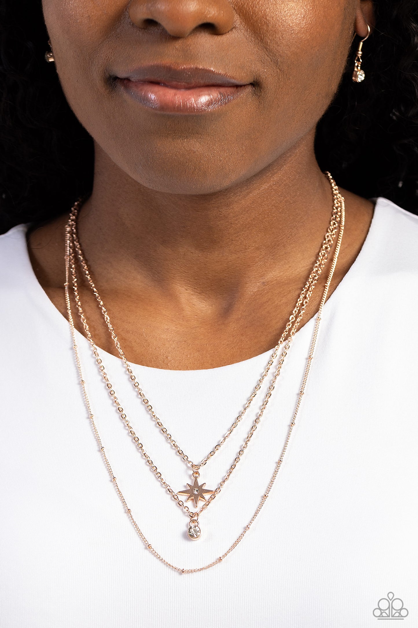 Paparazzi Necklace Trendy Twinkle - Rose Gold